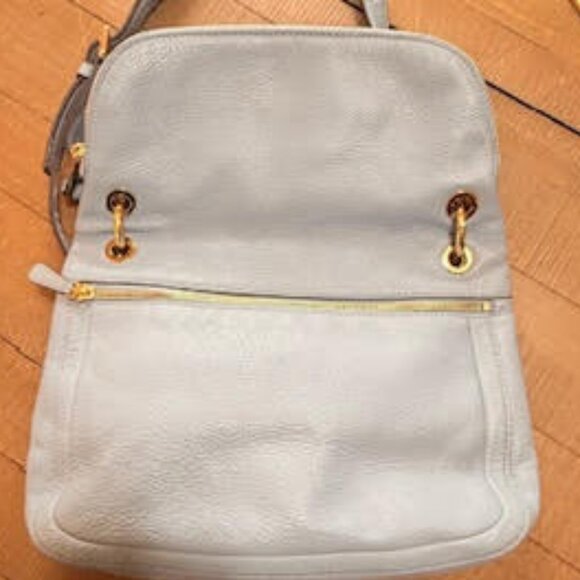 Michael Kors Light Blue Pebbled Leather Crossbody Bag Gold Hardware - Picture 8 of 14